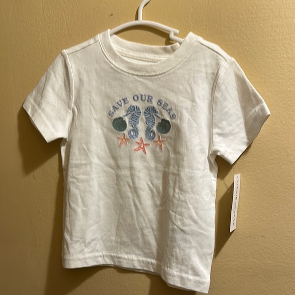 Janie and Jack White Shirt with Sea Life Design - Picture 1 of 2